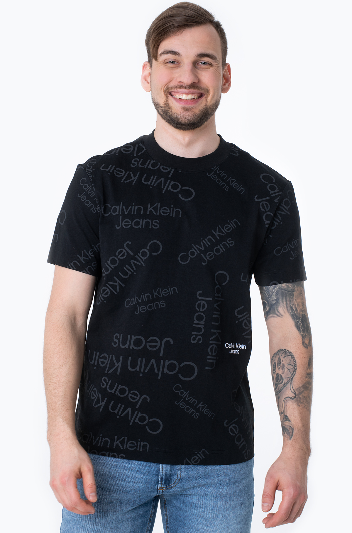 black T-shirt LOGO AOP TEE Calvin Klein 