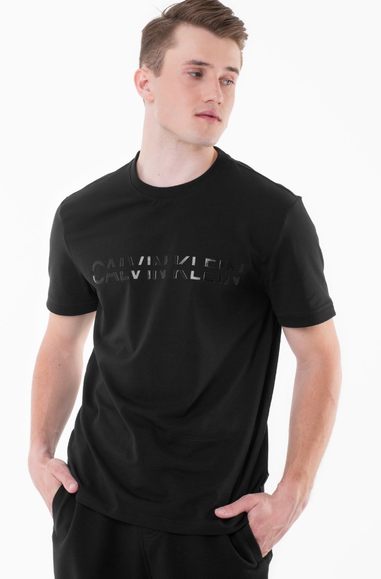 calvin klein split logo t shirt