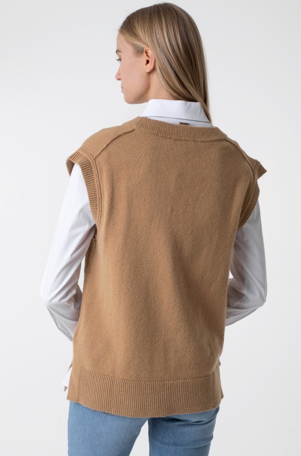 ALPACA RELAXED V-NK VEST-hover