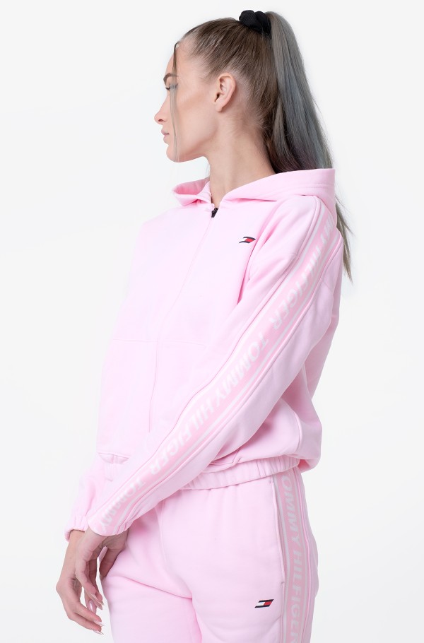 RELAXED BRANDED ZIP UP HOODIE-hover