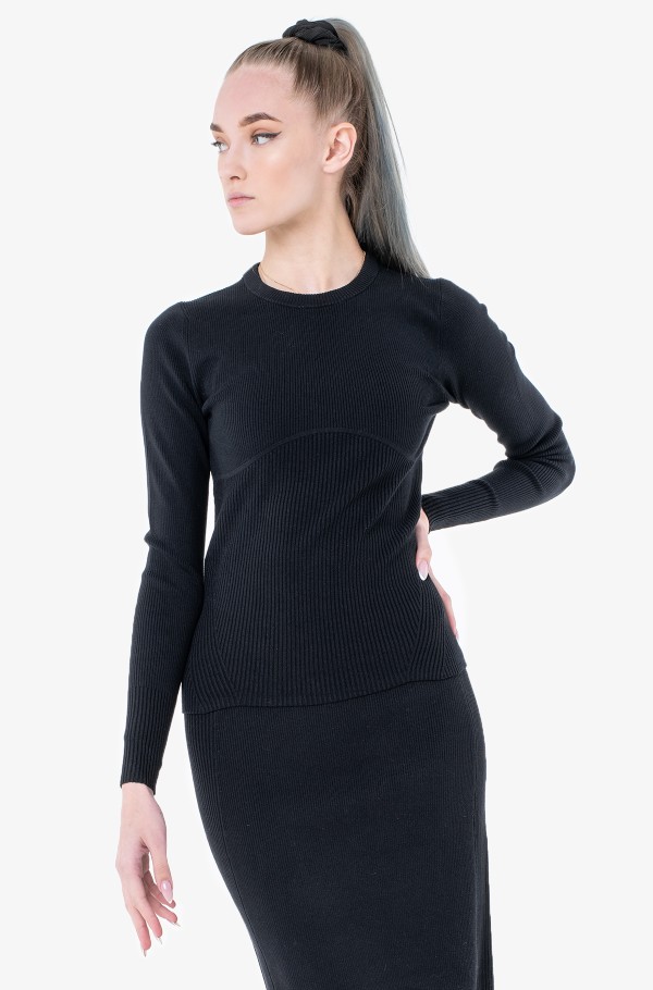 BUST DETAILING TIGHT SWEATER