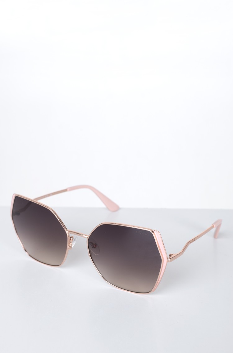 *GUESS* Gold GU7843 Geometric Crystal Embellished Sunglasses Guess Sunglasses GU7843S 28Z main image 2