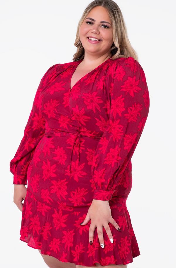 CRV CREPE V-NK KNEE DRESS LS-hover