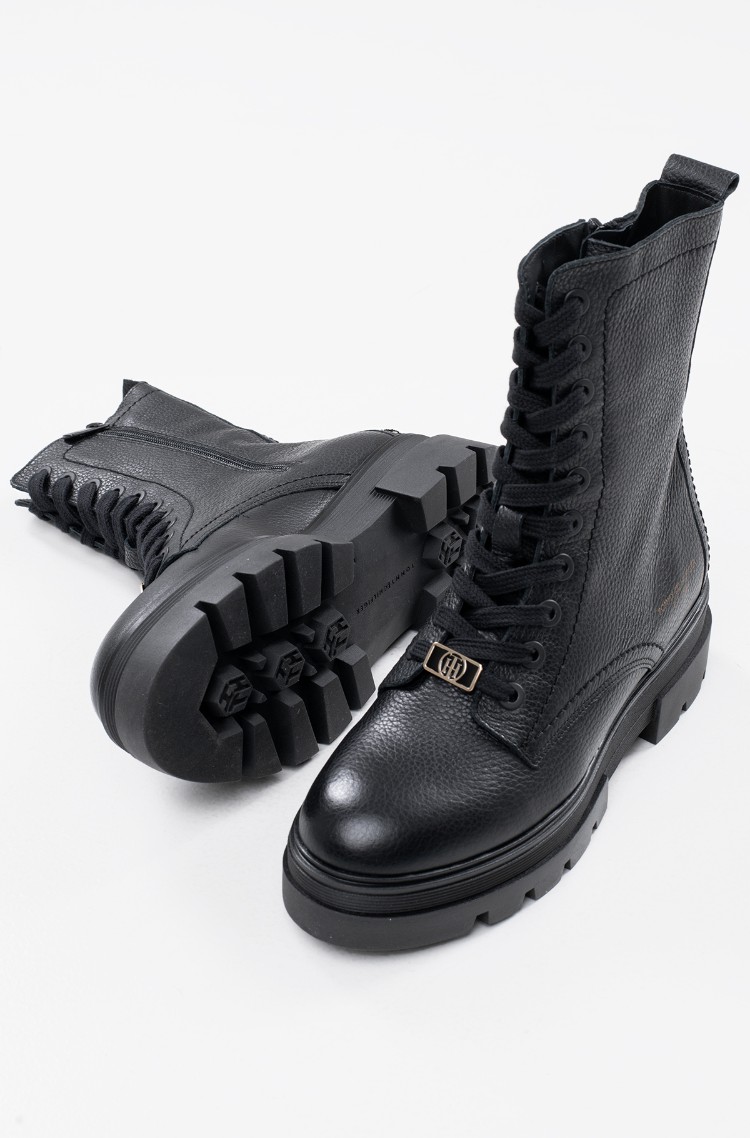monochromatic lace up boot