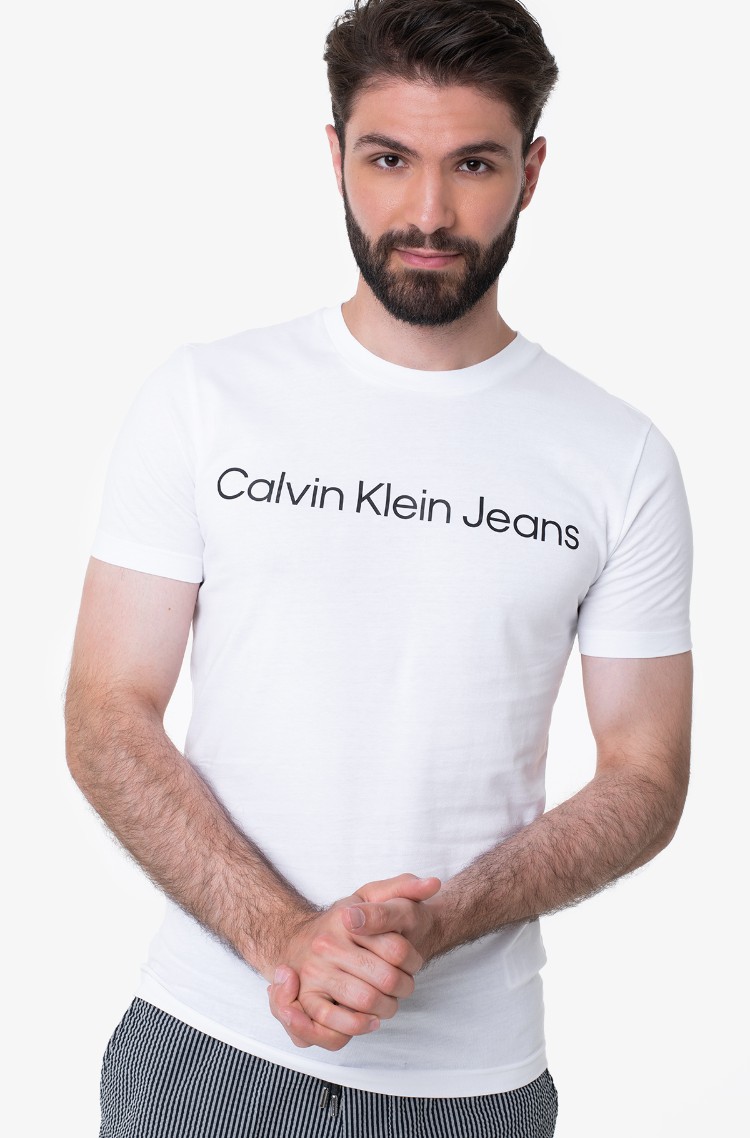 White T-shirt CORE INSTITUTIONAL LOGO SLIM TEE 1 Calvin Klein, Men  Short-sleeved White T-shirt CORE INSTITUTIONAL LOGO SLIM TEE 1 Calvin Klein,  Men Short-sleeved | Denim Dream e-store