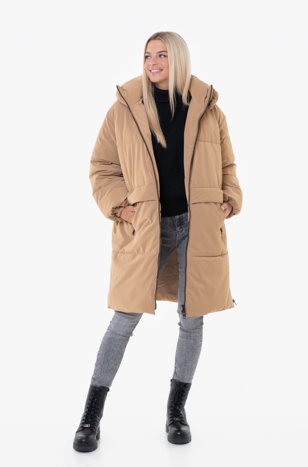 FAUX SUEDE OVERSIZED PUFFER