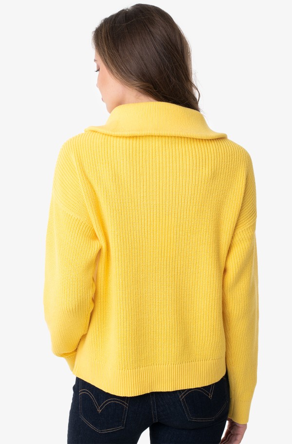 HAYANA CABLE ZIP-UP SWEATER-hover