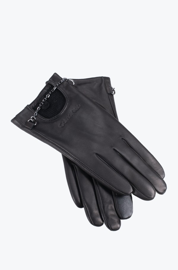 RE-LOCK CHAIN LEATHER GLOVES K60K609974-hover