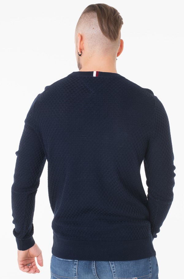 GINGHAM STRUCTURE CREW NECK-hover