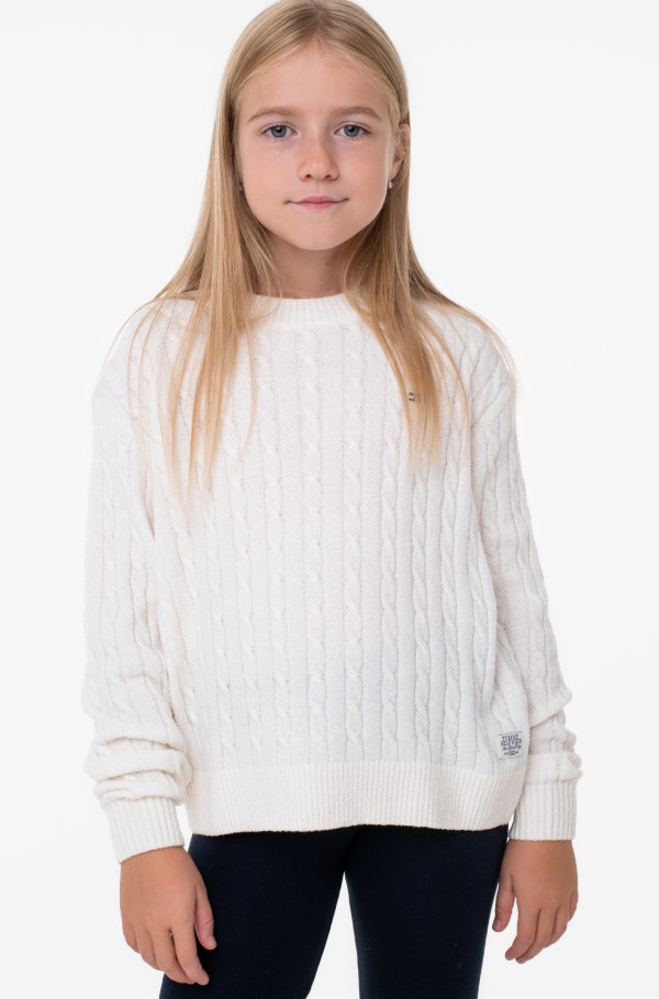 CHENILLE CABLE SWEATER-hover