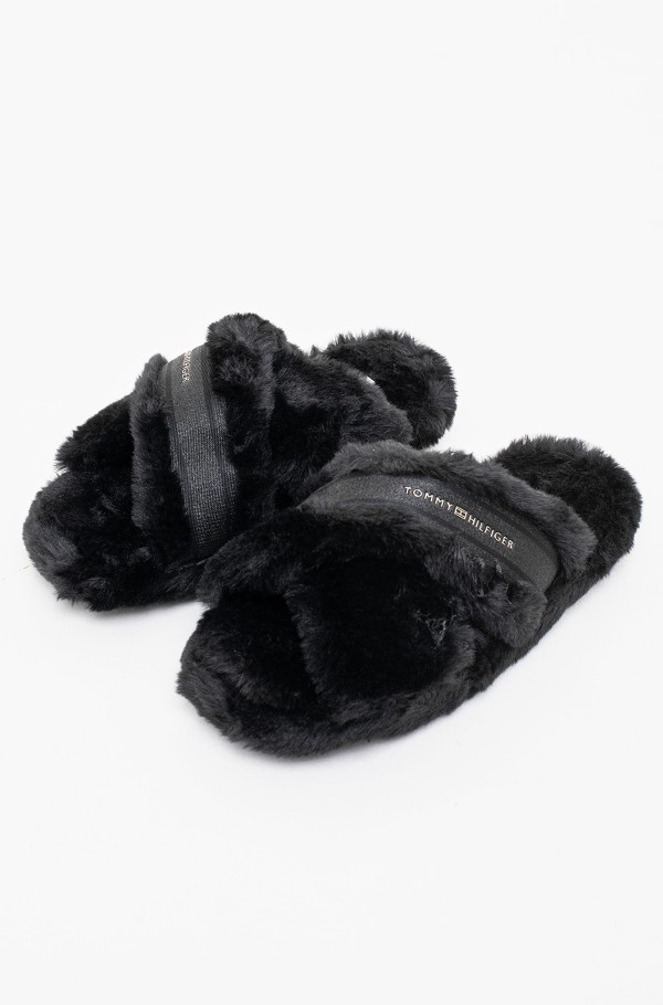 FUR HOME SLIPPERS WITH STRAPS-hover