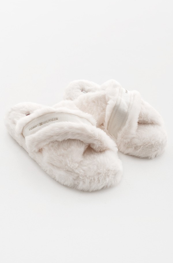 FUR HOME SLIPPERS WITH STRAPS-hover