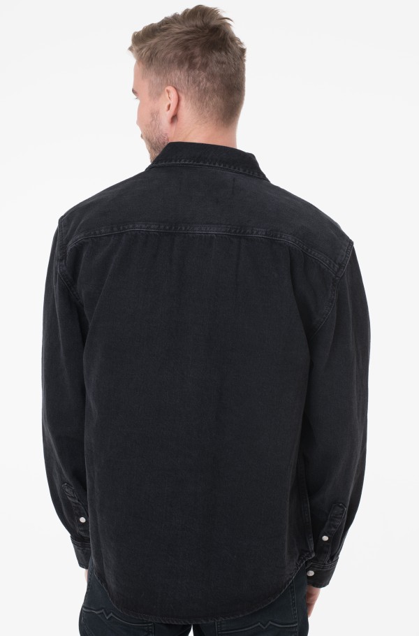 RELAXED LINEAR DENIM SHIRT-hover