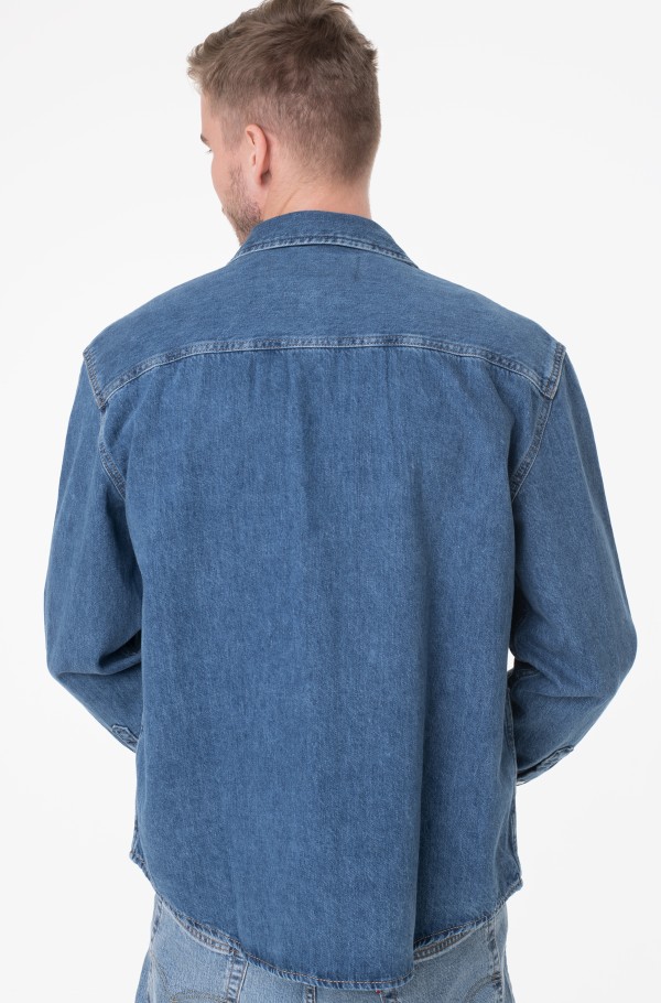 RELAXED LINEAR DENIM SHIRT-hover