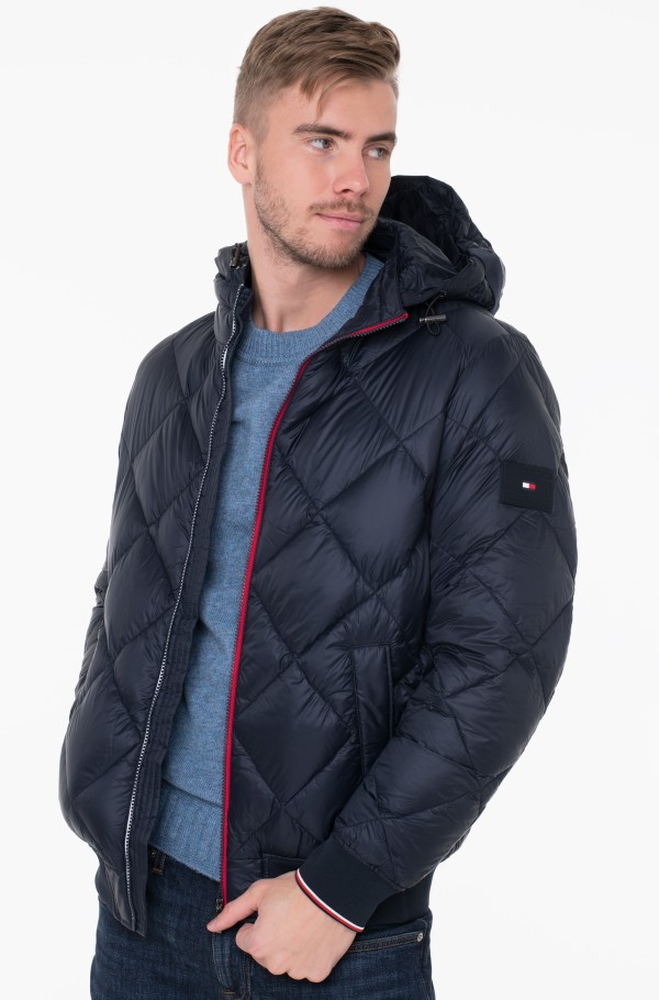 DIAMOND QUILTED HOODED JACKET-hover
