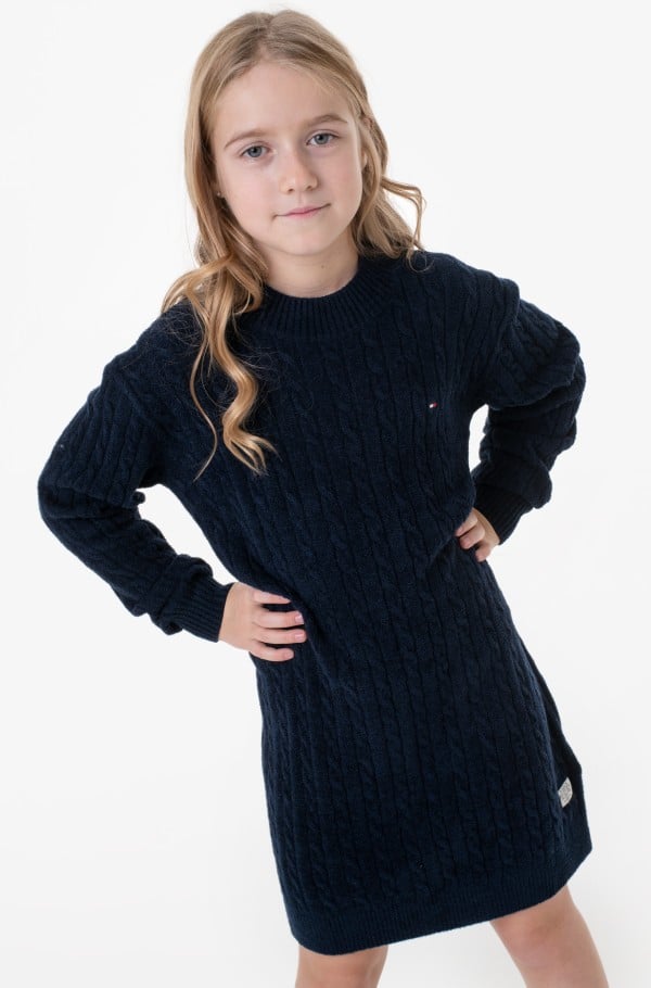 CHENILLE CABLE SWEATER DRESS L/S