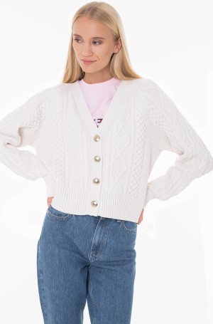 Knitwear CABLE CROP V-NK CARDI-1