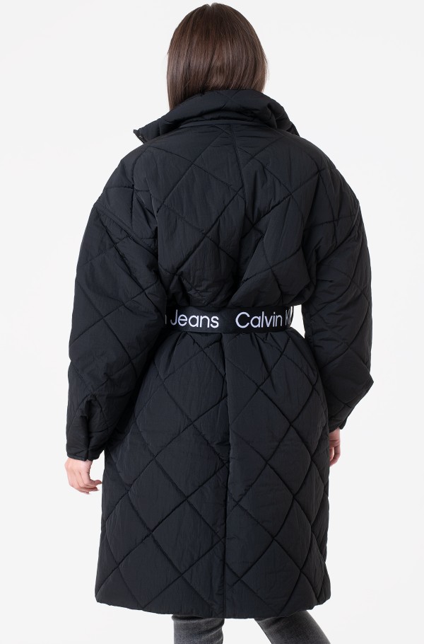 BELTED QUILTED COAT-hover