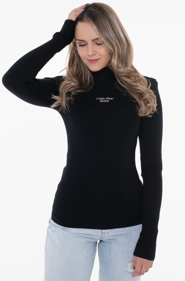 STACKED LOGO TIGHT SWEATER