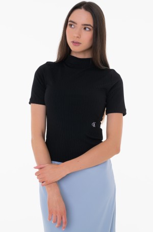Shirt SHINY RIB HIGH NECK SHORT SLEEVE-1