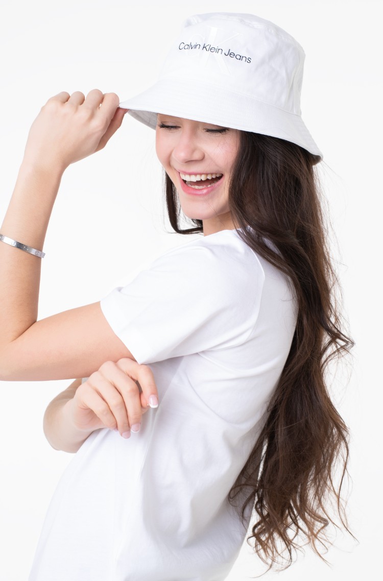 White Hat MONOGRAM BUCKET HAT K60K610715 Calvin Klein, Women Hats white Hat  MONOGRAM BUCKET HAT K60K610715 Calvin Klein, Women Hats | Denim Dream E-pood