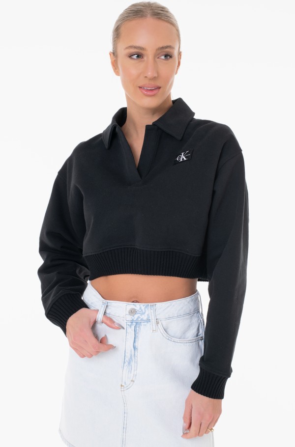 BADGE POLO COLLAR SWEATSHIRT-hover