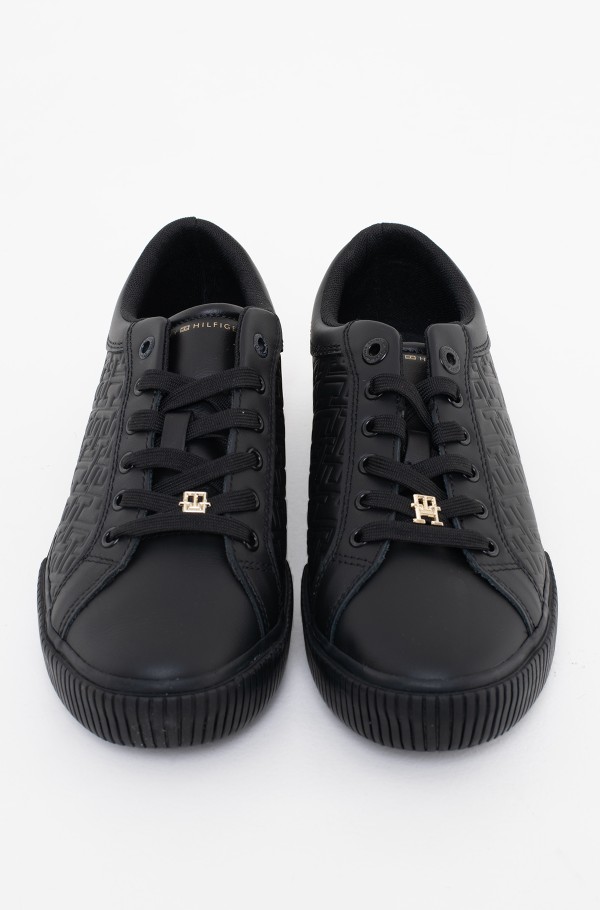 TH MONOGRAM LEATHER SNEAKER-hover