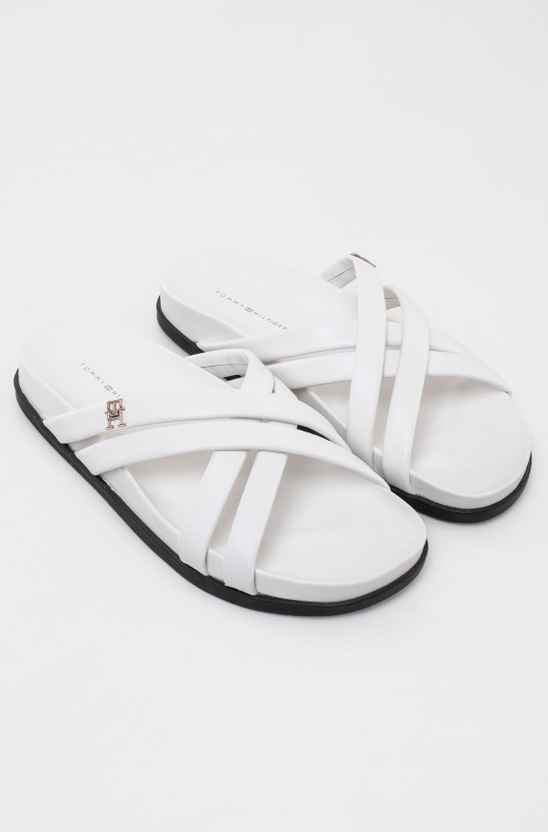 Tommy hilfiger white flip on sale flops