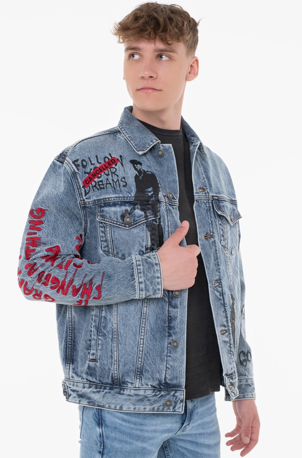 Denim jacket M3GXN5 D4YO0 Guess X Brandalised by Banksy, Jeans