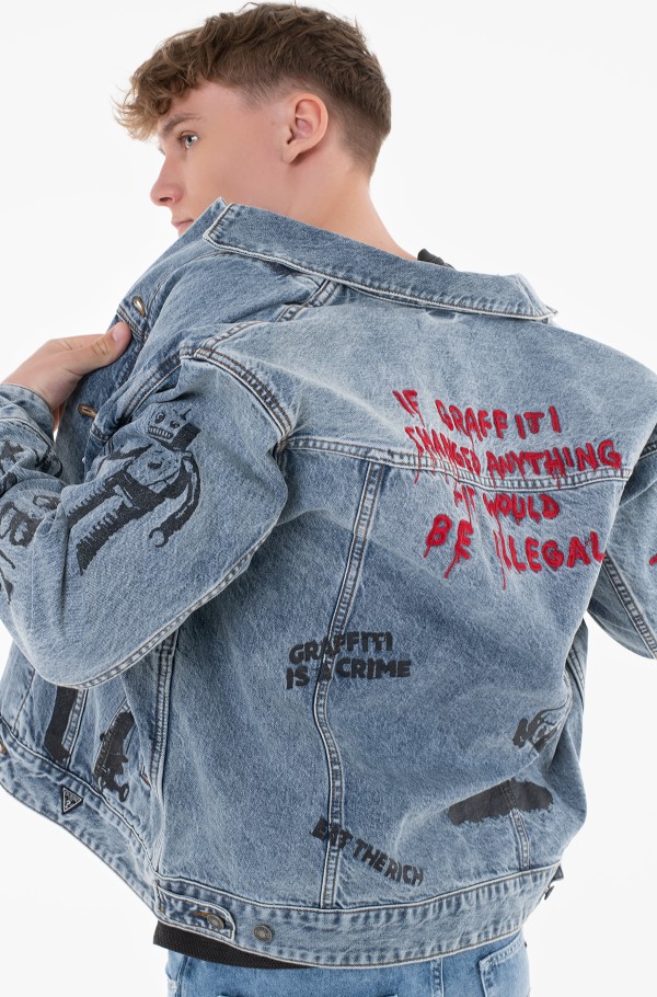 Denim jacket M3GXN5 D4YO0 Guess X Brandalised by Banksy, Jeans