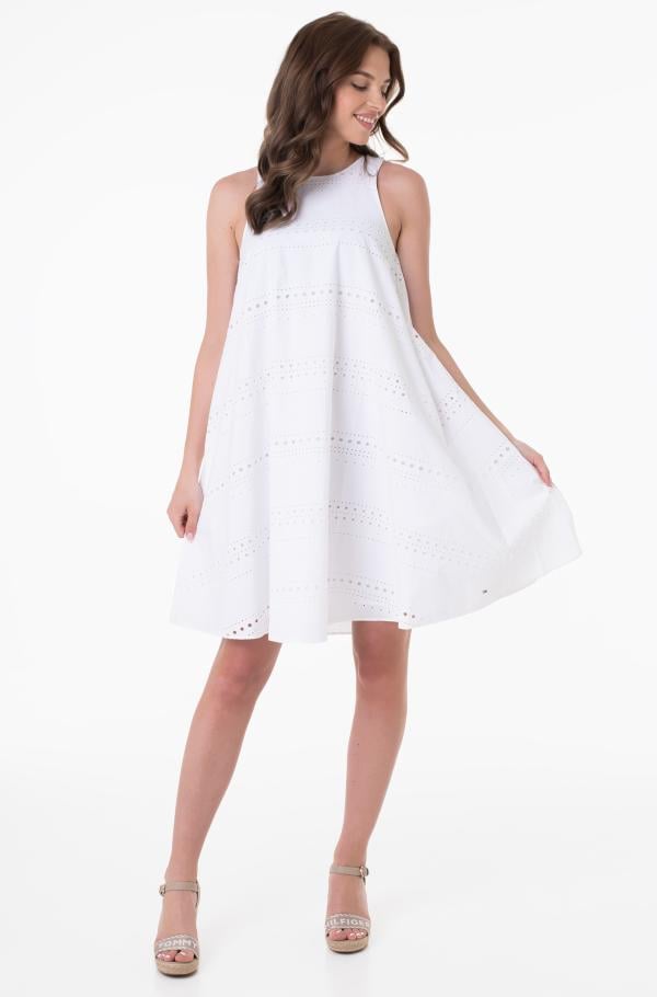 White Dress CO Denim DRESS KNEE Tommy E-pood Hilfiger, Dresses Women NS POPLIN Dream EMBR 