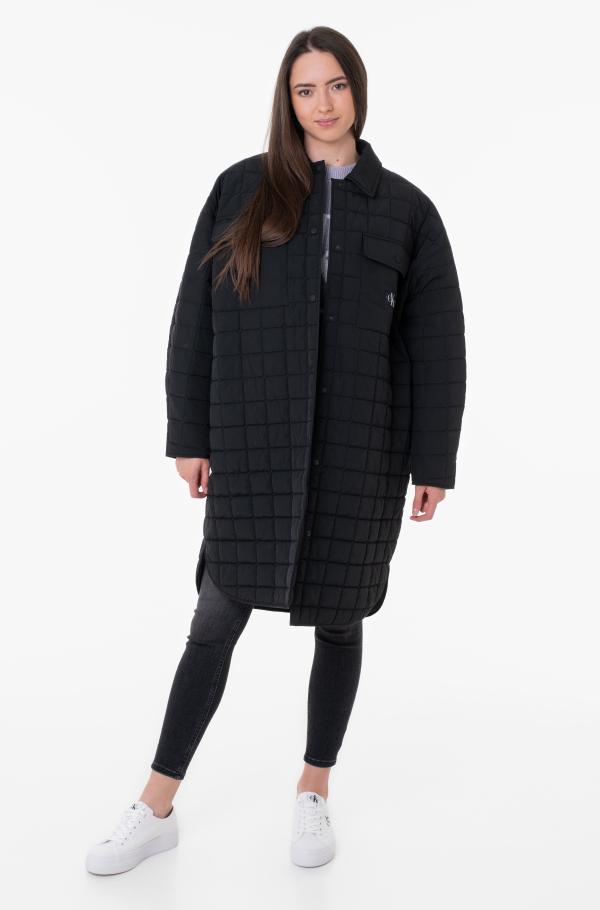 Black Jacket LONG Women Klein, COAT QUILTED UTILITY E-pood | Calvin Jackets Dream Denim