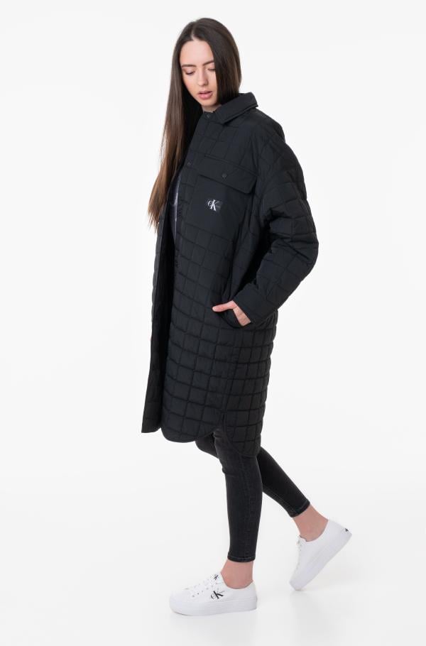 Black Jacket LONG QUILTED Calvin Dream COAT | Denim Jackets Klein, Women UTILITY E-pood