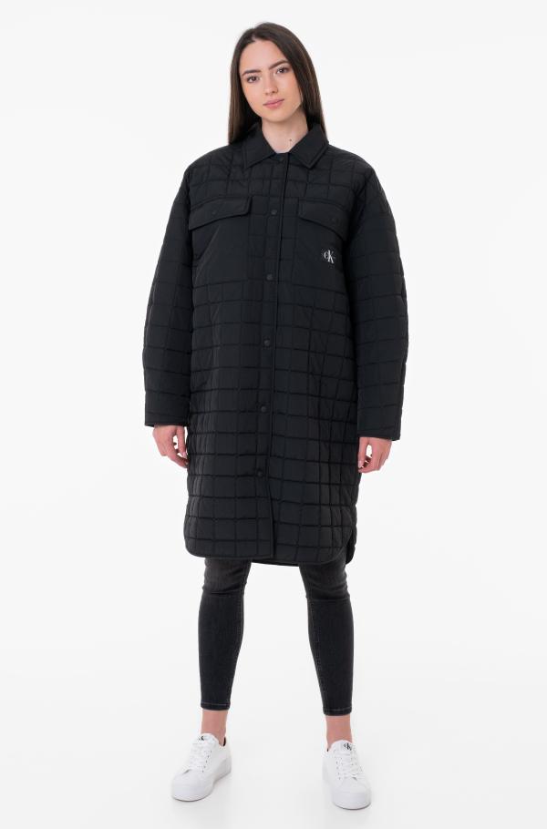 Black Jacket LONG QUILTED UTILITY COAT Calvin Klein, Women Jackets | Denim  Dream E-pood