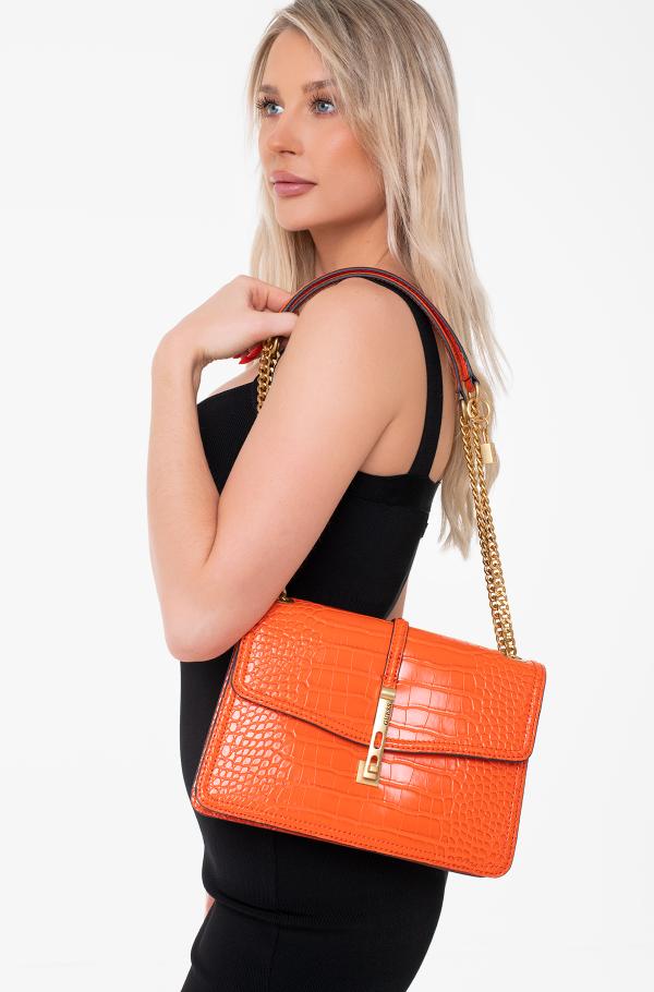 Guess orange handbag best sale