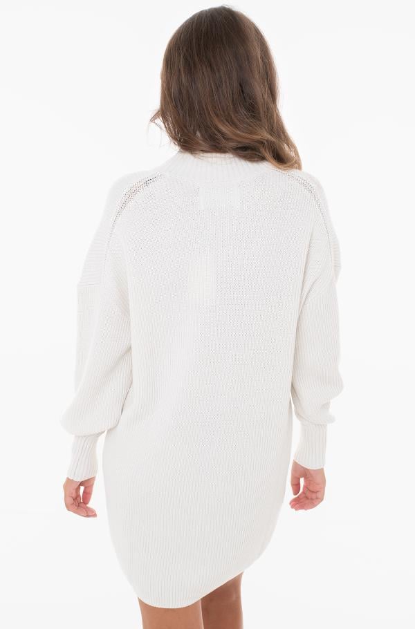 White Knitted dress Klein, Calvin Dream SWEATER WOVEN LABEL DRESS Dresses LOOSE Denim | E-pood