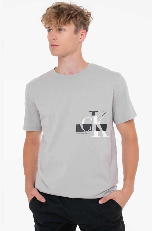 gray T shirt GLITCHED CK LOGO TEE Calvin Klein Short sleeved gray T shirt GLITCHED CK LOGO TEE Calvin Klein Short sleeved Denim Dream E pood