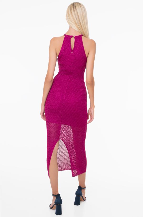 guess halter neck magenta dress