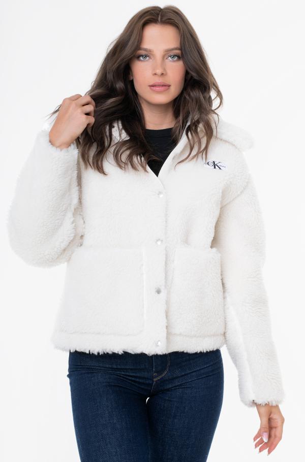 White Jacket SHORT SHERPA JACKET Calvin Klein, Light jackets