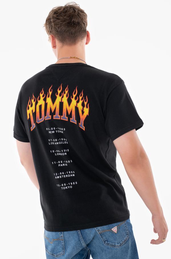 最も優遇 black T-shirt TJM RLX VINTAGE FLAME TEE Tommy Jeans, Short トップス