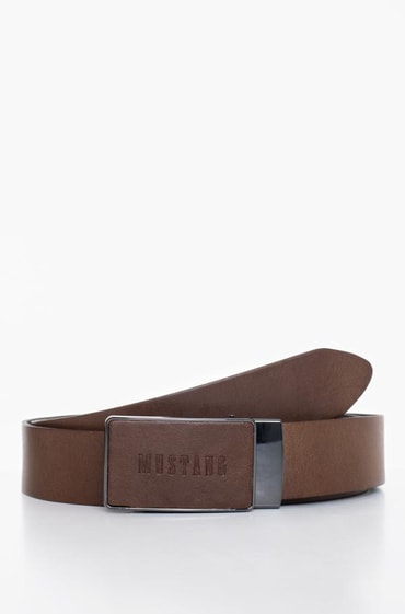 Ceinture En Cuir MUSTANG Marron Foncé - Taille 95, Neuve Avec étiquettes