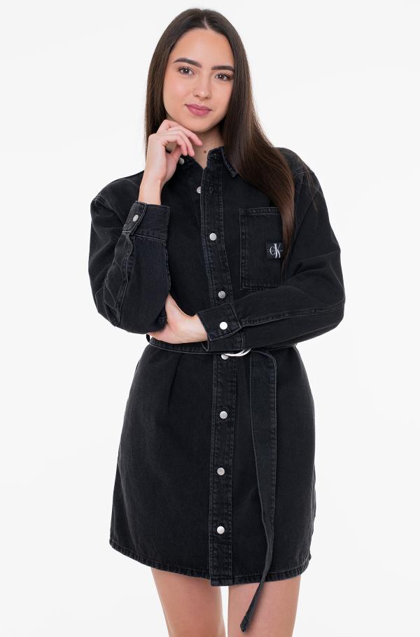 Dark denim shirt dress hotsell