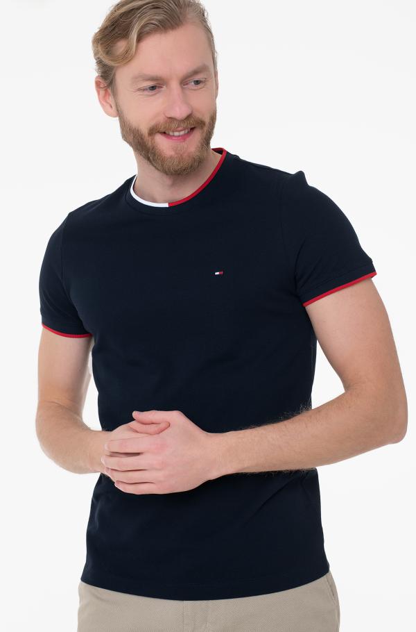 Blue 2 t-shirt rwb tipped pique tee tommy hilfiger, short-sleeved 
