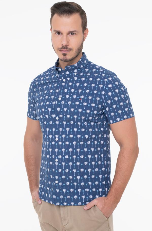 Blue 3 short sleeve shirt mini palm print sf shirt s/s tommy 