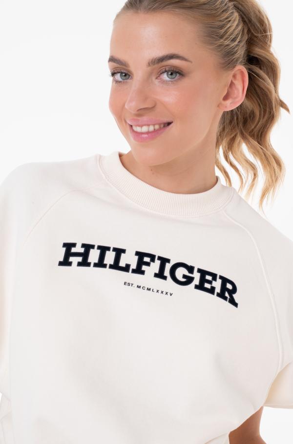 Ivory white short-sleeved sweatshirt monotype flock slvless hwk 