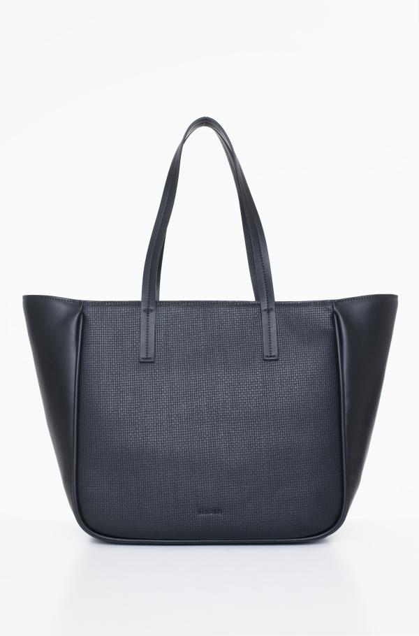 トートバッグ   CK REFINE MEDIUM SHOPPER_PBL black Handbag CK REFINE MD SHOPPER_BRAID K60K612137 Calvin