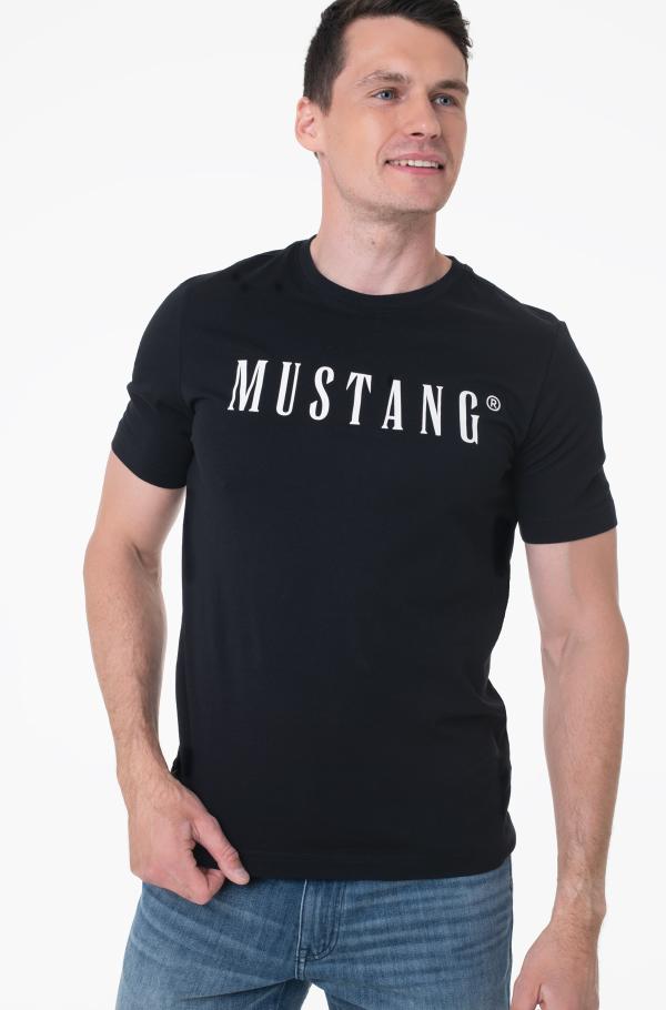 black T-shirt 101-4695 Mustang, Men Short-sleeved black T