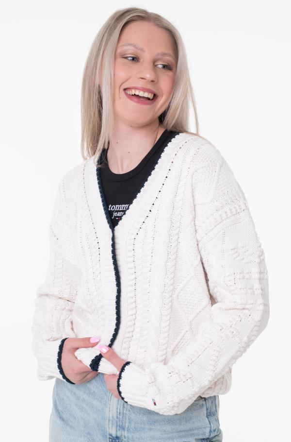 トップス Heve Bubbly 2way Cable Cardigan white Heve bubbly 2way cable cardigan