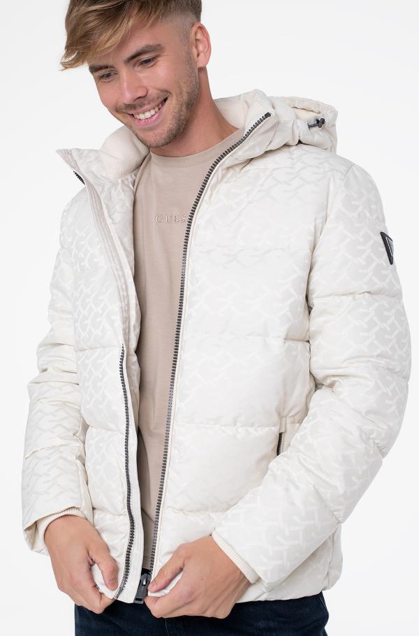 Guess white puffer jacket deals