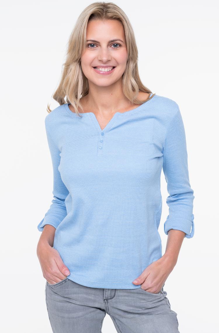 TOM TAILOR Denim Maglietta da Donna, 35332 - Blu Medio Bianco a Righe, XL